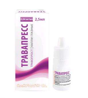 ТРАВАПРЕСС капли глазные 0,04 мг/мл фл.- кап. 2,5 мл