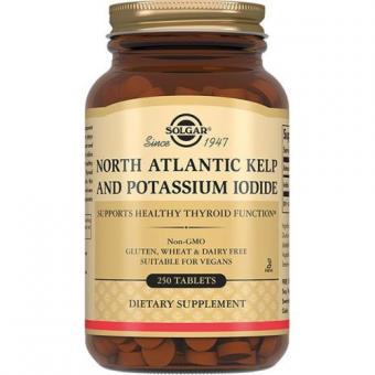 СОЛГАР ЙОД ИЗ БУРЫХ ВОДОРОСЛЕЙ И ЙОДИД КАЛИЯ табл. №250