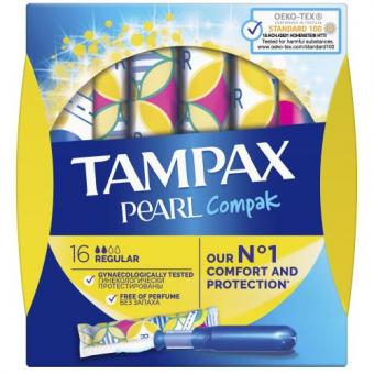 ТАМПАКС ТАМПОНЫ ПЕРЛ РЕГУЛЯР №16