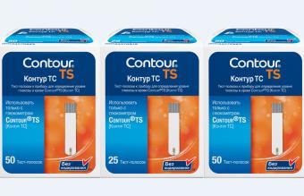 КОНТУР ТЕСТ-ПОЛОСКИ ДЛЯ ГЛЮКОМЕТРА ТС №50 х 2 + тест-полоски №25