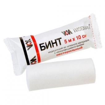 БИНТ НЕСТЕРИЛЬНЫЙ нетканый материал 10см х 5м