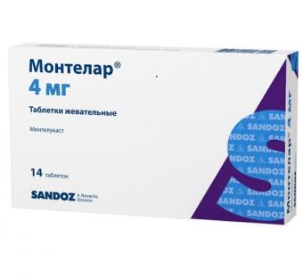 МОНТЕЛАР табл. жеват. 4 мг №14