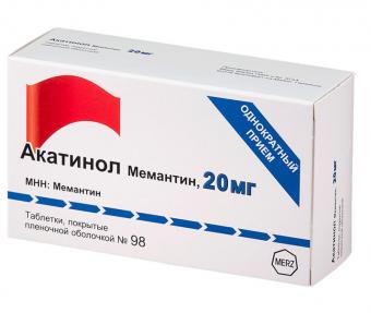 АКАТИНОЛ МЕМАНТИН табл. п/о плен. 20 мг №98
