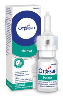 ОТРИВИН ментол- эвкалипт спрей назал. 0,1% фл.-доз 10 мл
