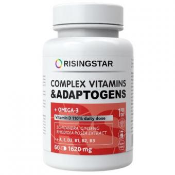 RISINGSTAR КОМПЛЕКС ВИТАМИНОВ И АДАПТОГЕНОВ С ОМЕГА-3 капс. №60