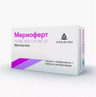 МЕРИОФЕРТ лиоф. д/приг. р-ра п/к 75 МЕ ФСГ+75 МЕ ЛГ фл. №1