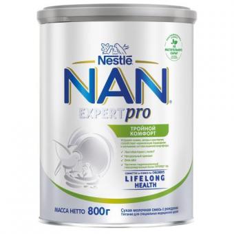 НАН (NAN) ТРОЙНОЙ КОМФОРТ СМЕСЬ СУХАЯ МОЛОЧНАЯ с рождения 800 гр