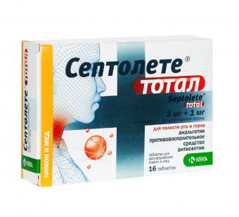 СЕПТОЛЕТЕ ТОТАЛ лимон-мед табл. д/рассас. №16