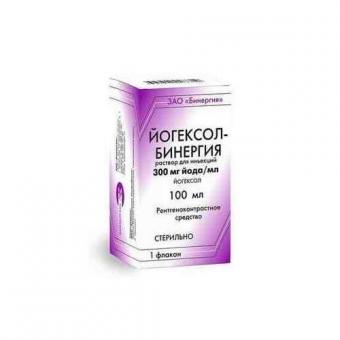 ЙОГЕКСОЛ БИНЕРГИЯ р-р д/инъекц. 300 мг йода/мл фл. 100 мл