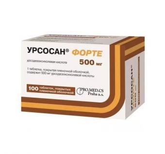 УРСОСАН ФОРТЕ табл. п/о плен. 500 мг №100
