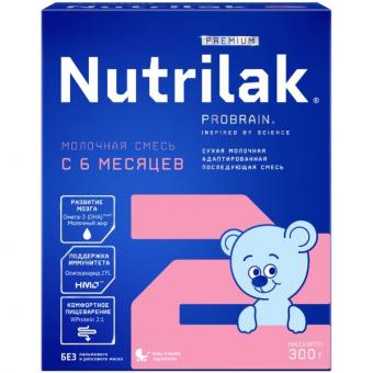 НУТРИЛАК ПРЕМИУМ СМЕСЬ СУХАЯ МОЛОЧНАЯ-2 300 гр без пальмого молока