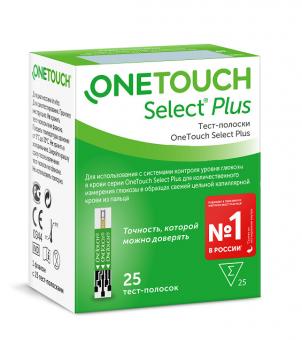 УАН ТАЧ ТЕСТ-ПОЛОСКИ ДЛЯ ГЛЮКОМЕТРА SELECT PLUS №25