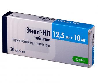 ЭНАП НЛ табл. 12,5+10 мг №20