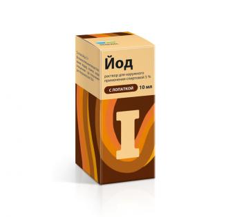 ЙОД РЕНЕВАЛ р-р спирт. наруж. 5% фл. 10 мл с лопат.