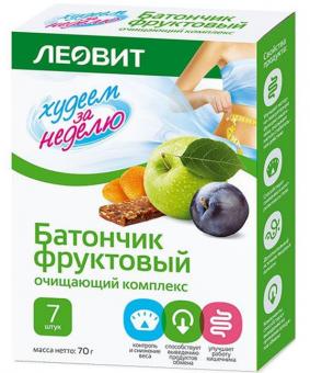 ХУДЕЕМ ЗА НЕДЕЛЮ БАТОНЧИК ФРУКТОВЫЙ очищающий комплекс №7