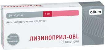 ЛИЗИНОПРИЛ ОБЛ табл. 5 мг №30