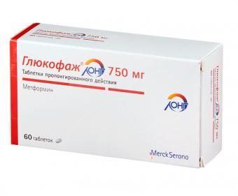 ГЛЮКОФАЖ ЛОНГ табл. пролонг. 750 мг №60