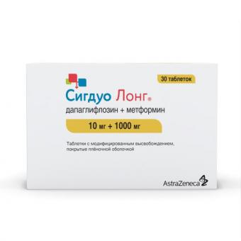 СИГДУО ЛОНГ табл. с модиф. высв. 10+1000 мг №30