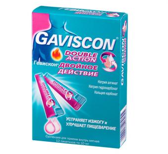 ГЕВИСКОН ДВОЙНОЕ ДЕЙСТВИЕ сусп. внутр. пак.-саше 10 мл №12