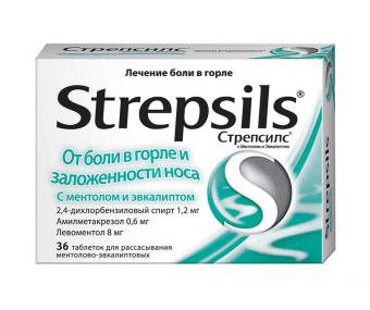 СТРЕПСИЛС* ментол- эвкалипт табл. д/рассас. №36