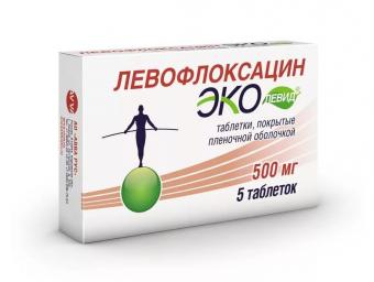 ЛЕВОФЛОКСАЦИН ЭКОЛЕВИД табл. п/о плен. 500 мг №5