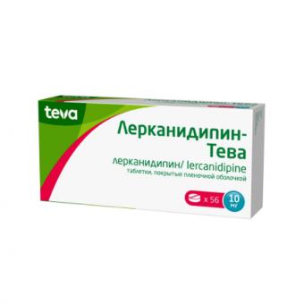 ЛЕРКАНИДИПИН ТЕВА табл. п/о плен. 10 мг №56