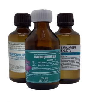 САЛИЦИЛОВАЯ КИСЛОТА р-р спирт. наруж. 1% фл. 40 мл