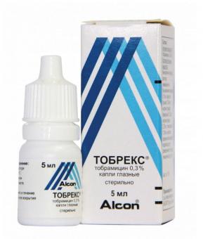 ТОБРЕКС капли глазные 0,3% фл.- кап. 5 мл