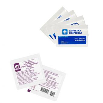 САЛФЕТКА ДЛЯ ИНЪЕКЦИЙ 11см х 12,5см №50