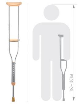 КОСТЫЛИ МЕТАЛЛИЧЕСКИЕ БИ ВЕЛЛ (B.WELL) WR-311 до 110 кг 160-180 см