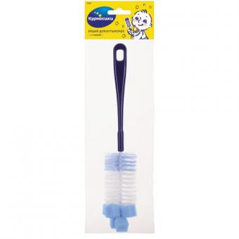 КУРНОСИКИ ЕРШИК ДЛЯ МЫТЬЯ БУТЫЛОЧЕК И СОСОК 19569 с губкой