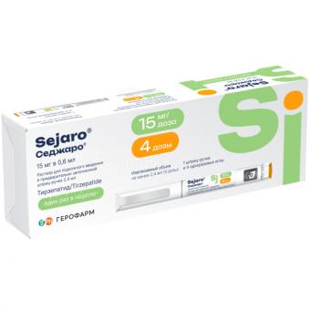 СЕДЖАРО р-р д/инъекц. п/к 15 мг шприц-ручка 2,4 мл №1 + 4 иглы