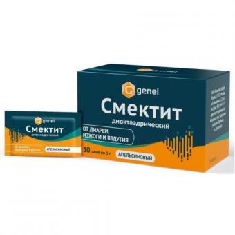 СМЕКТИТ ДИОКТАЭДРИЧЕСКИЙ апельсин пор. д/приг. сусп. пак.-саше 3 гр №10