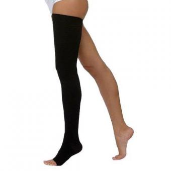 ЧУЛОК КОМПРЕССИОННЫЙ ДО БЕДРА КРУГЛОВЯЗАНЫЙ черный 3 класс компр. р.1