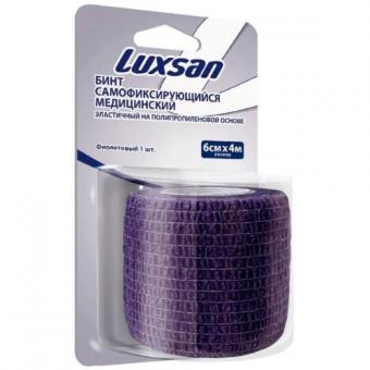 БИНТ САМОФИКСИРУЮЩИЙСЯ LUXSAN полипропилен. основа 6см х 4м фиолетовый