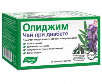 ОЛИДЖИМ ЭВАЛАР чай при диабете ф/п №20