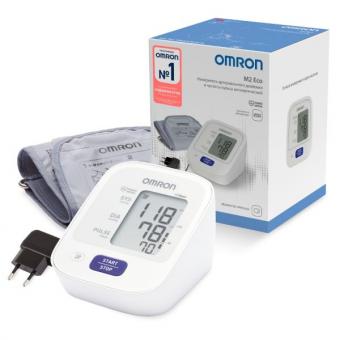 ОМРОН (OMRON) ПРИБОР (ТОНОМЕТР) ИЗМ. АРТ. ДАВЛЕНИЯ АВТОМАТ + АДАПТЕР M2 ECO (ARU)
