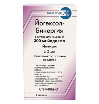 ЙОГЕКСОЛ БИНЕРГИЯ р-р д/инъекц. 300 мг йода/мл фл. 50 мл
