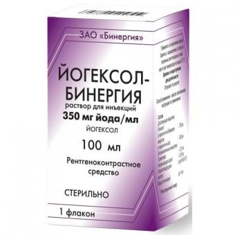 ЙОГЕКСОЛ БИНЕРГИЯ р-р д/инъекц. 350 мг йода/мл фл. 100 мл