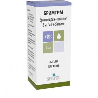 БРИМТИМ капли глазные 2+5 мг/мл фл.- кап. 5 мл
