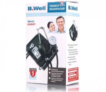 БИ ВЕЛЛ (B.WELL) ПРИБОР (ТОНОМЕТР) ИЗМ. АРТ. ДАВЛЕНИЯ МЕХАНИЧЕСКИЙ ВСТРОЕННЫЙ СТЕТОСКОП WM-63S