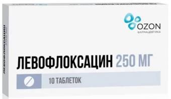 ЛЕВОФЛОКСАЦИН ОЗОН табл. п/о плен. 250 мг №10