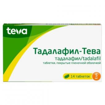 ТАДАЛАФИЛ ТЕВА табл. п/о плен. 5 мг №14