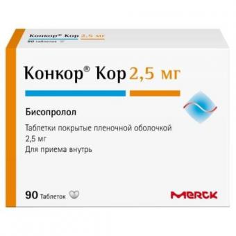 КОНКОР КОР табл. п/о плен. 2,5 мг №90