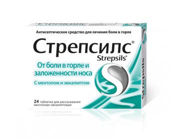 СТРЕПСИЛС* ментол- эвкалипт табл. д/рассас. №24