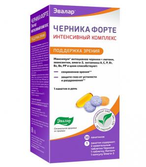 ЧЕРНИКА ФОРТЕ ИНТЕНСИВНЫЙ КУРС ДЛЯ ЗРЕНИЯ ЭВАЛАР пор. внутр. саше №30