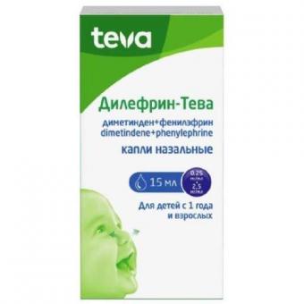 ДИЛЕФРИН ТЕВА капли в нос фл. 15 мл