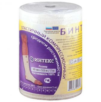 БИНТ ЭЛАСТИЧНЫЙ СР ИНТЕКС с застежкой 10см х 3,5м