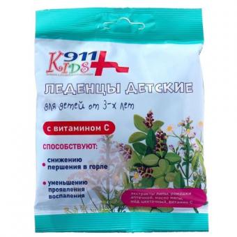 911 KIDS леденцы липа, ромашка, мед, вит. С 50 гр