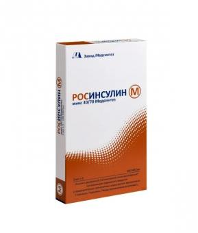 РОСИНСУЛИН М сусп. д/инъекций п/к 100 МЕ/мл картридж 3 мл №5 + шпр.- ручка